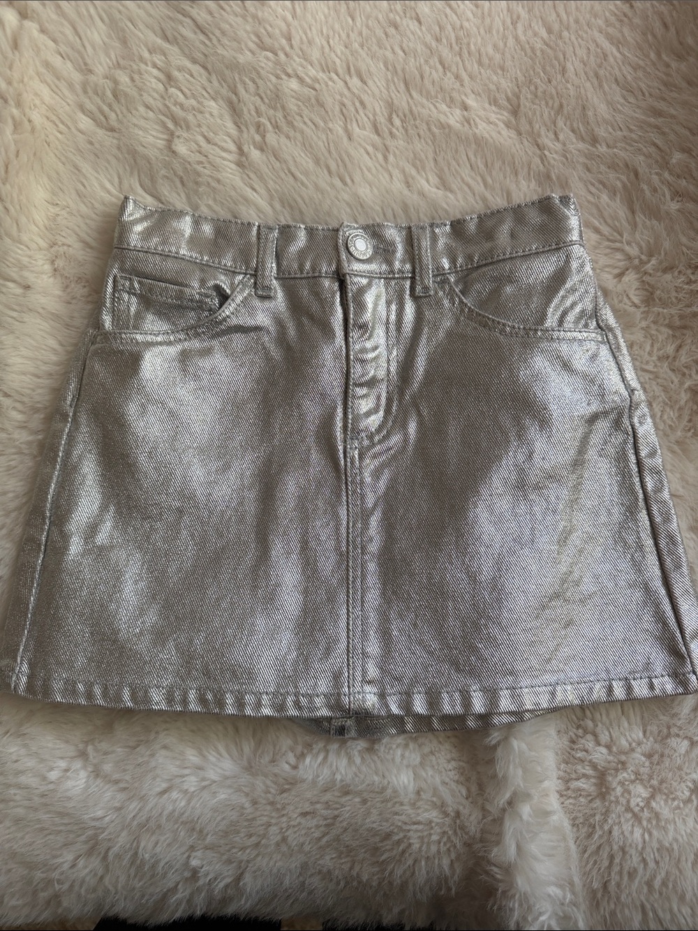 H&M Kids Metallic Silver Mini Skirt